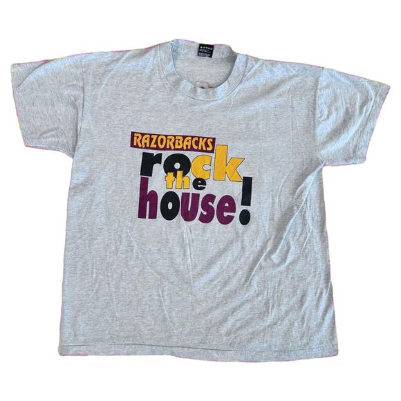 Vintage razorbacks coach gray short sleeve t shirt - Picture 1 of 6
